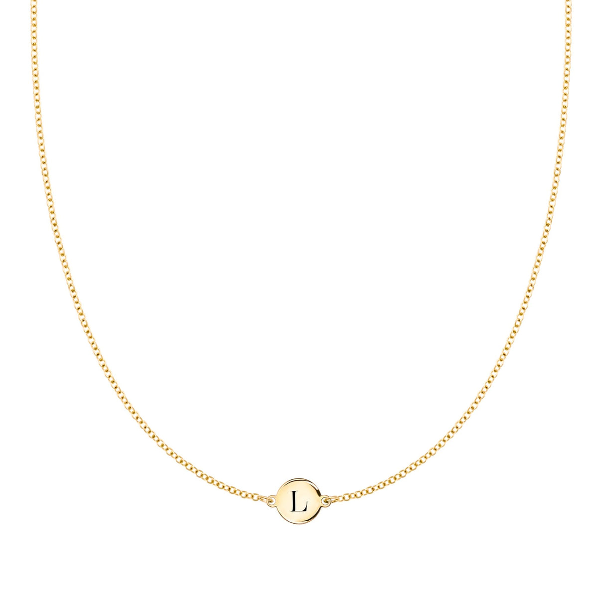 Letter L Necklace in 14k Gold