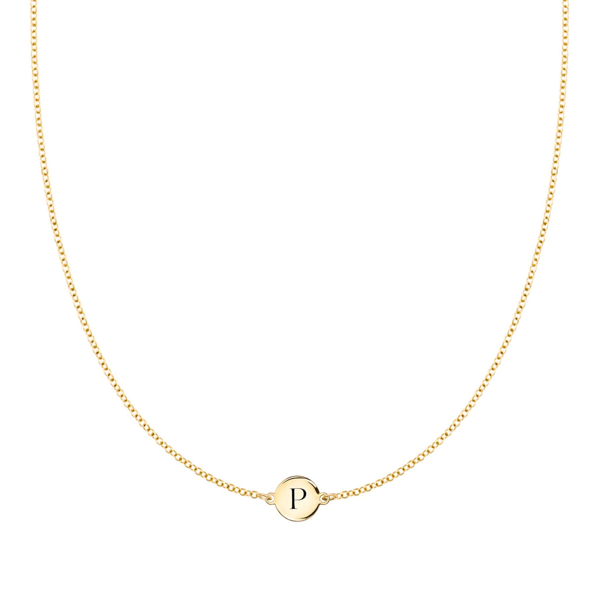 Letter P Necklace in 14k Gold