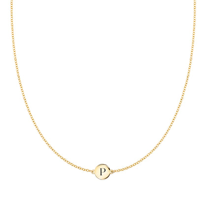 Letter P Necklace in 14k Gold
