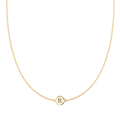 Letter R Necklace in 14k Gold