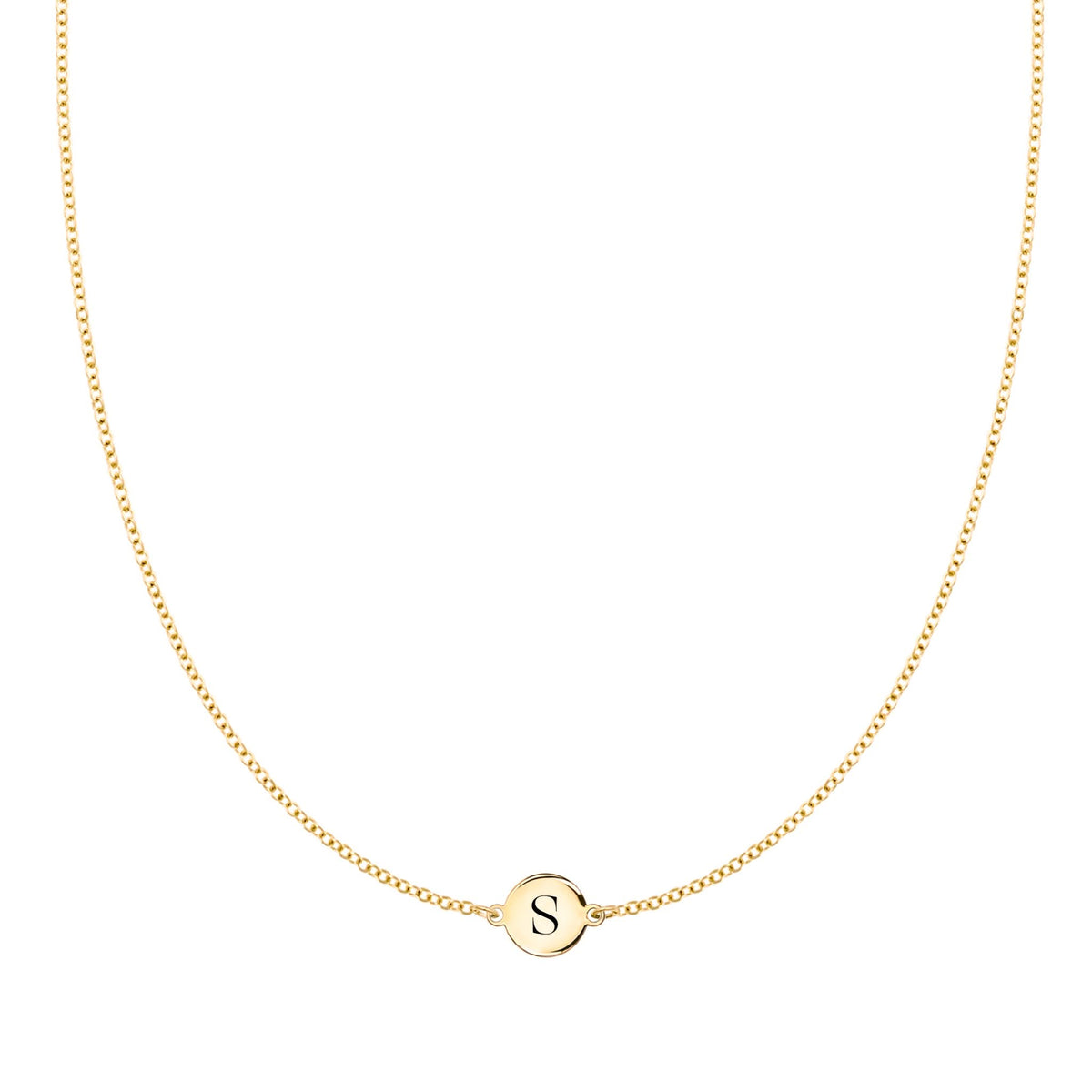 Letter S Necklace in 14k Gold