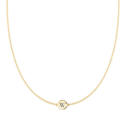 Letter W Necklace in 14k Gold