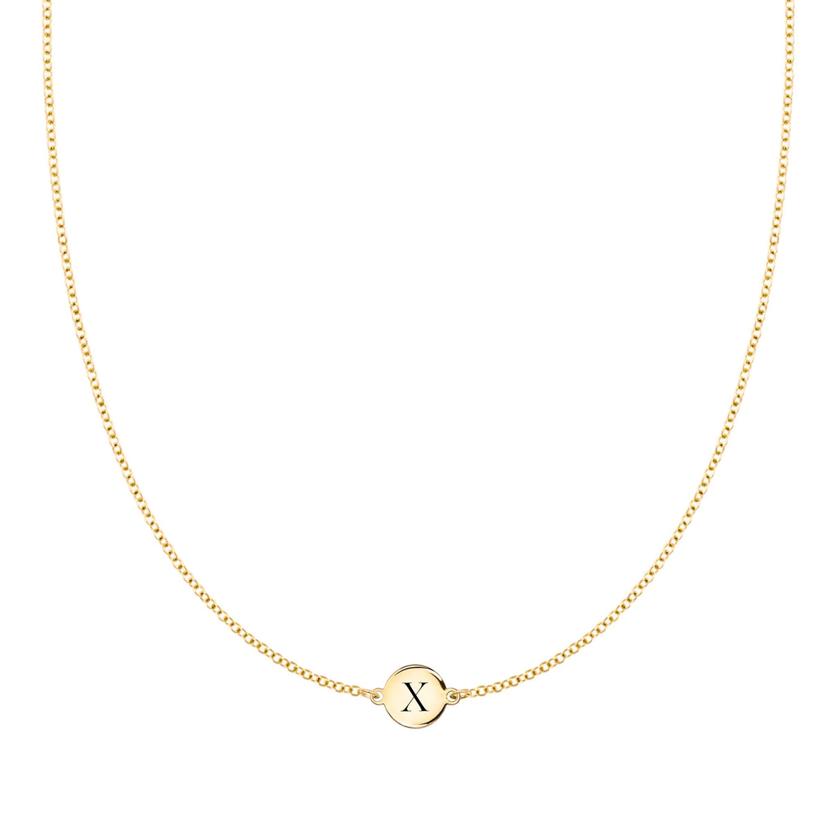 Letter X Necklace in 14k Gold