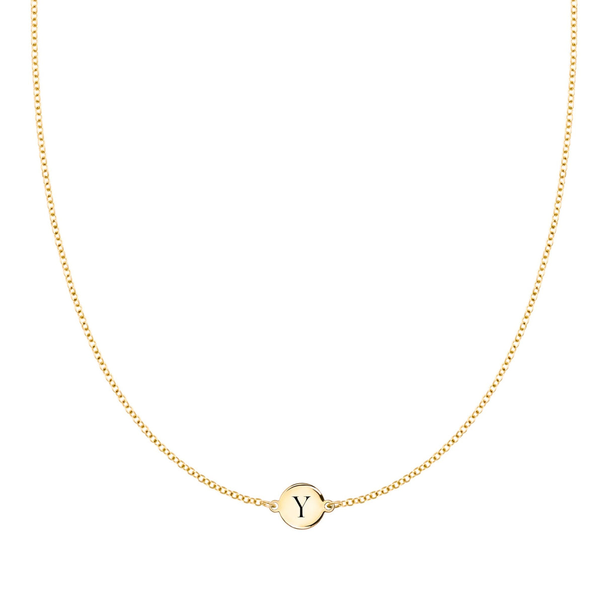 Letter Y Necklace in 14k Gold