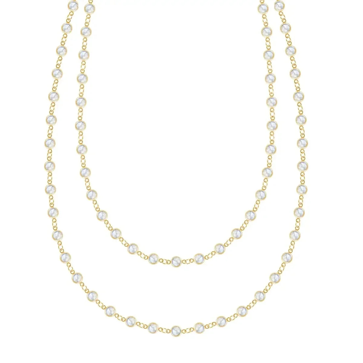Newport Moonstone Long Necklace in 14k Gold (June)