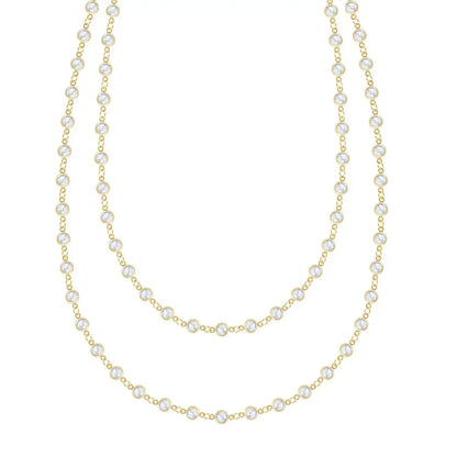 Newport Moonstone Long Necklace in 14k Gold (June)