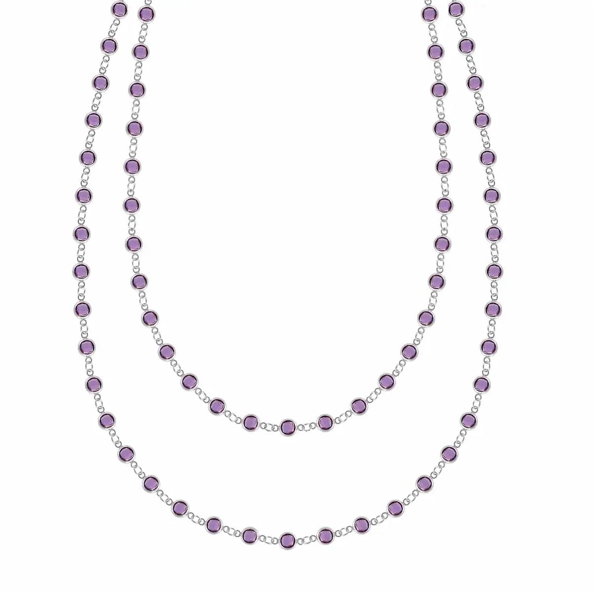 Newport Amethyst Long Necklace in 14k Gold (February)