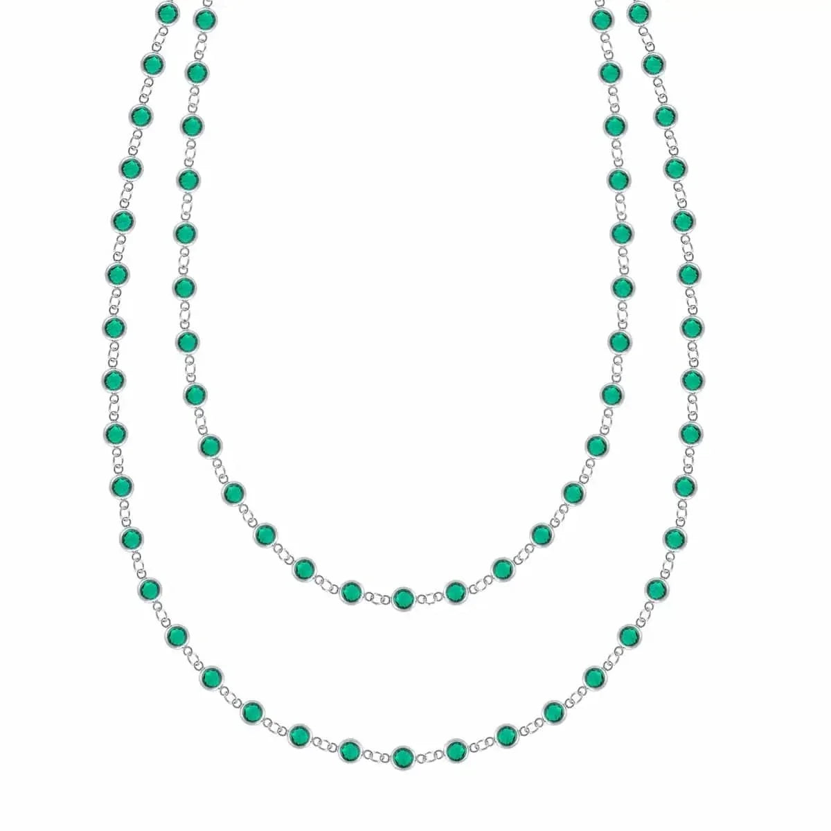 Newport Emerald Long Necklace in 14k Gold (May)