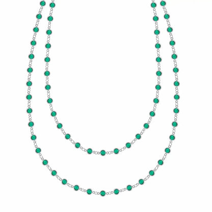 Newport Emerald Long Necklace in 14k Gold (May)