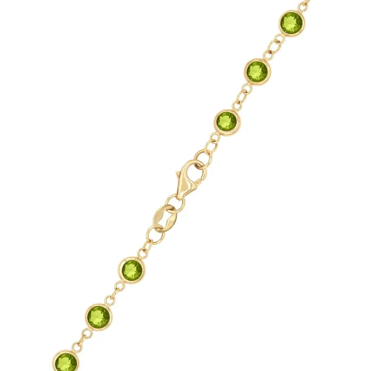 Newport Peridot Long Necklace in 14k Gold (August)