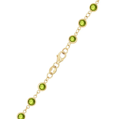 Newport Peridot Long Necklace in 14k Gold (August)