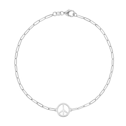 Peace Sign Adelaide Mini Bracelet in 14k Gold
