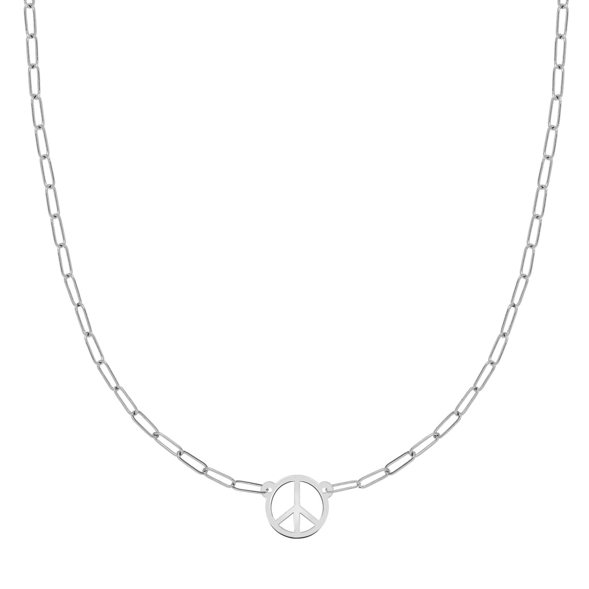 Small Peace Sign Adelaide Mini Necklace in 14k Gold