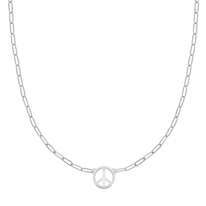 Small Peace Sign Adelaide Mini Necklace in 14k Gold