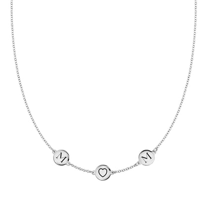 MOM Heart Necklace in 14k Gold