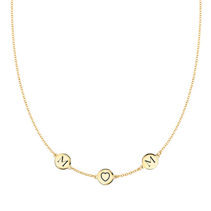 MOM Heart Necklace in 14k Gold