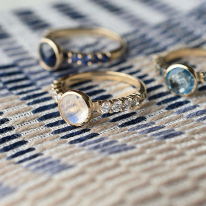 Rosecliff Grand Moonstone Ring in 14k Gold (June)