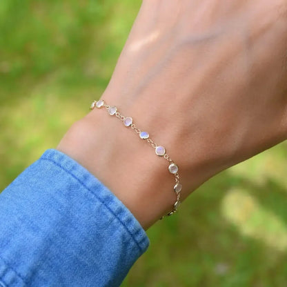Newport Moonstone Bracelet in 14k Gold (June)