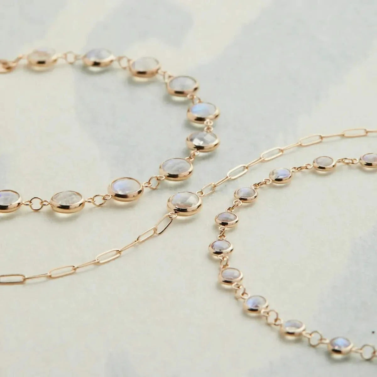Newport Moonstone Bracelet in 14k Gold (June)