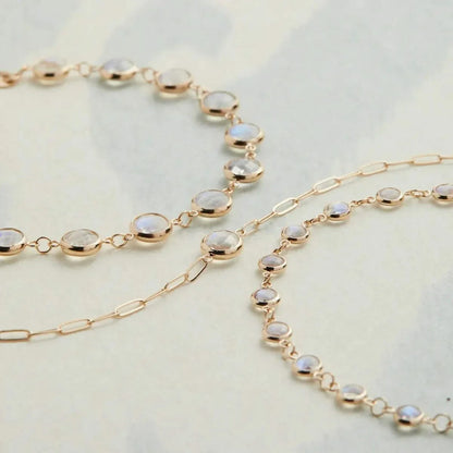 Newport Moonstone Bracelet in 14k Gold (June)