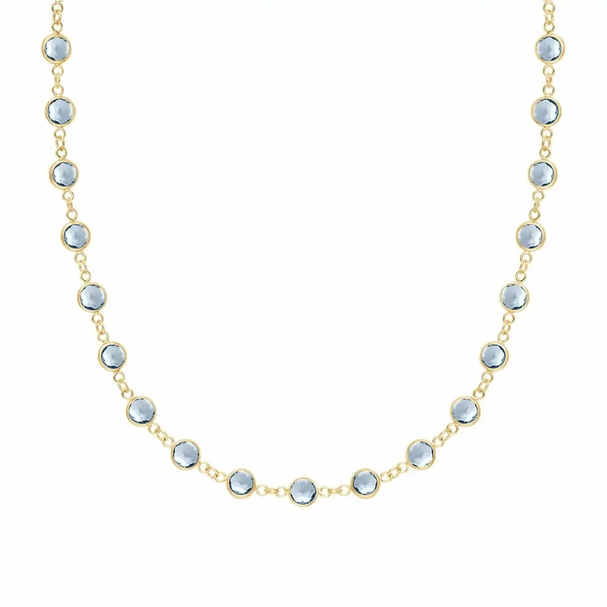 Newport Aquamarine Necklace in 14k Gold (March)