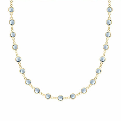 Newport Aquamarine Necklace in 14k Gold (March)