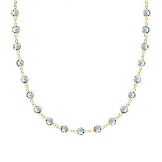 Newport Aquamarine Necklace in 14k Gold (March)