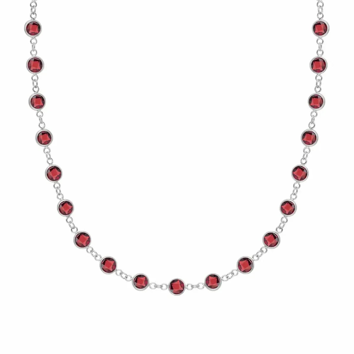 Newport Garnet Necklace in 14k Gold (January)