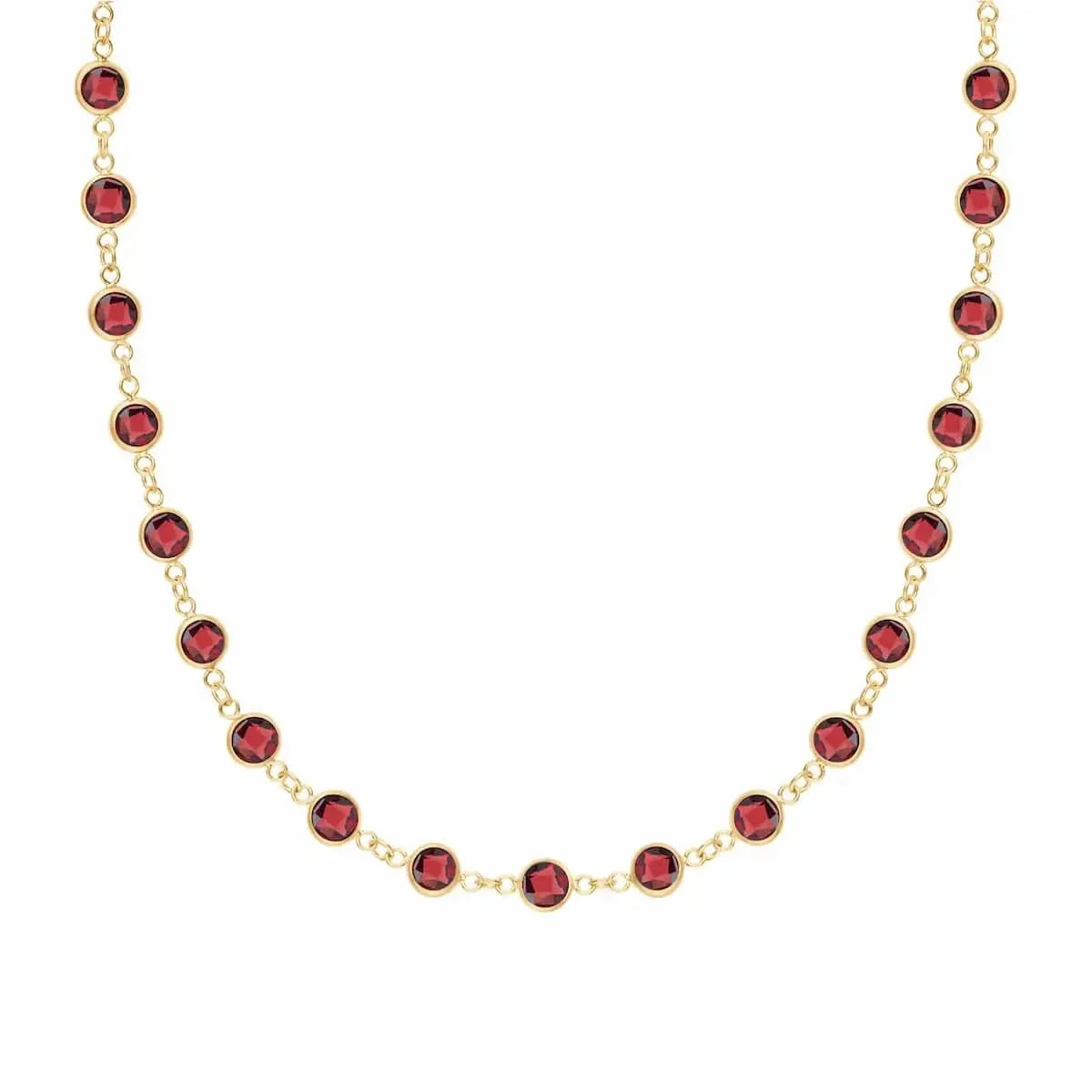 Newport Garnet Necklace in 14k Gold (January)