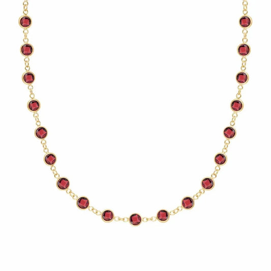 Newport Garnet Necklace in 14k Gold (January)