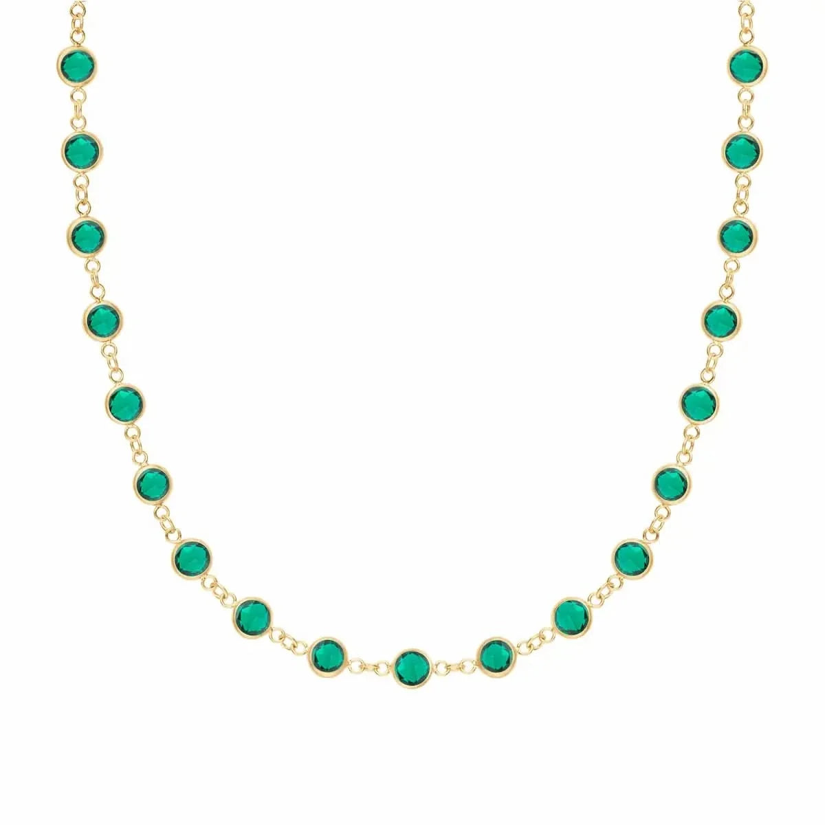 Newport Emerald Necklace in 14k Gold (May)