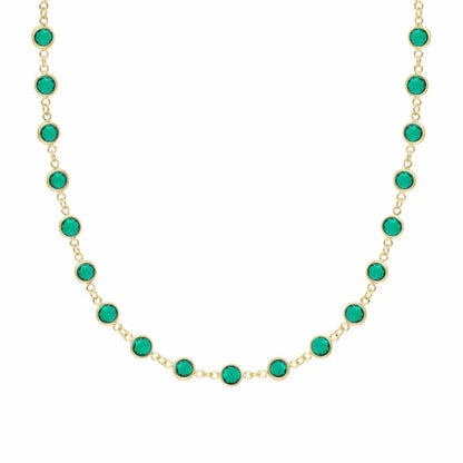 Newport Emerald Necklace in 14k Gold (May)