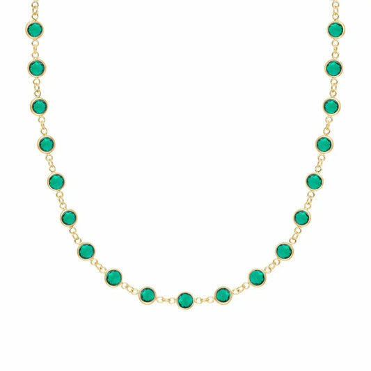 Newport Emerald Necklace in 14k Gold (May)