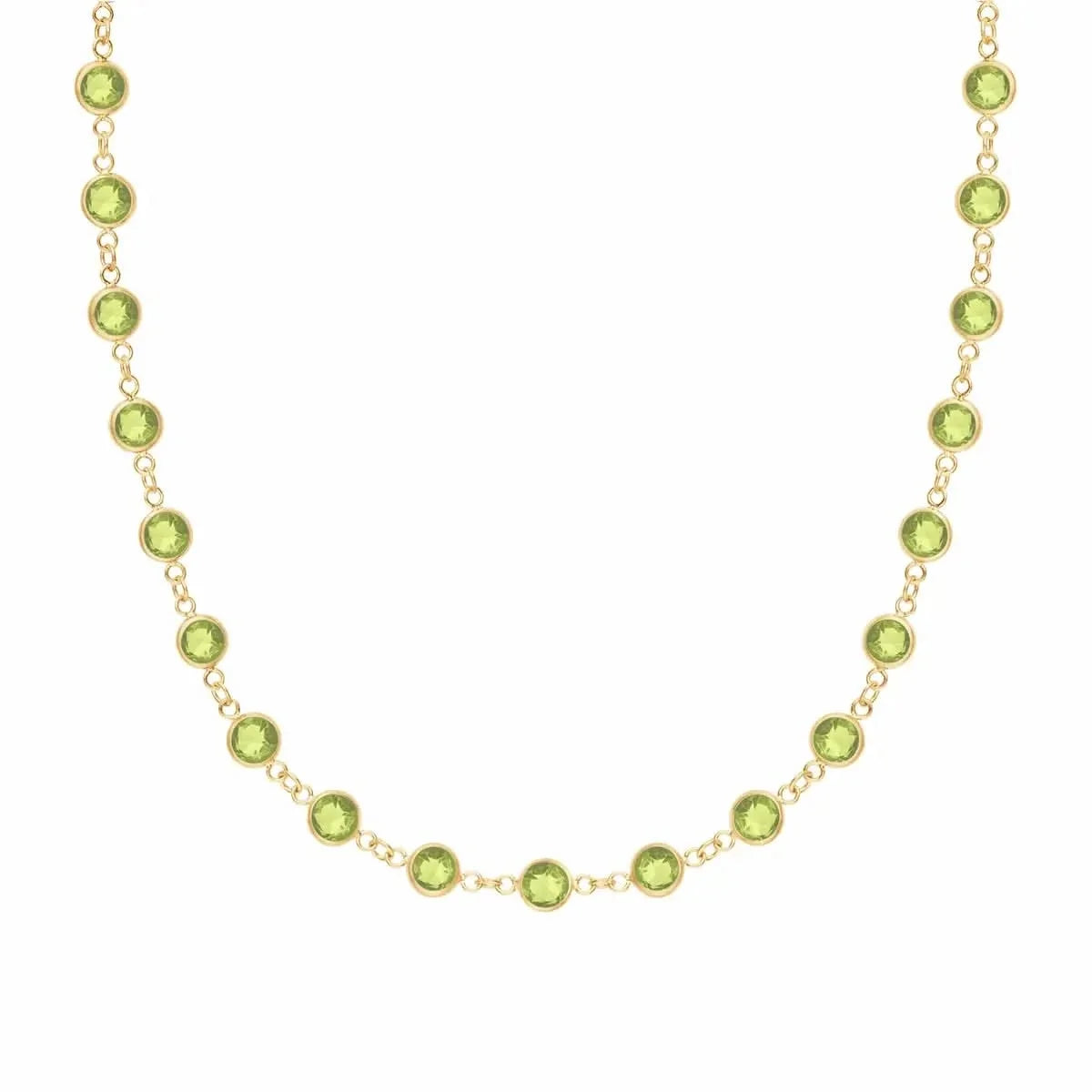 Newport Peridot Necklace in 14k Gold (August)