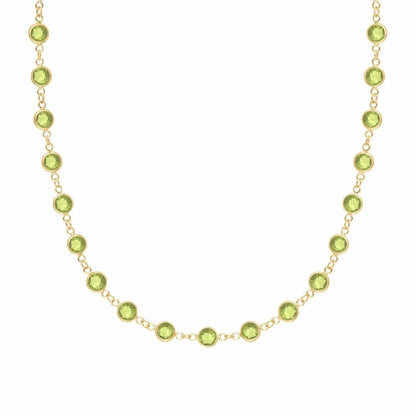 Newport Peridot Necklace in 14k Gold (August)