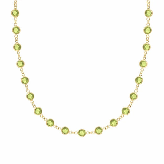 Newport Peridot Necklace in 14k Gold (August)