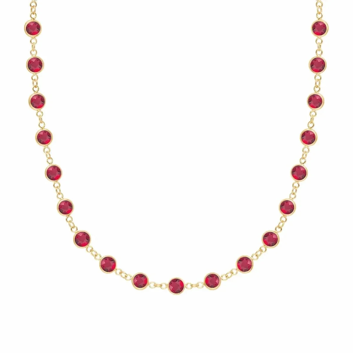 Newport Ruby Necklace in 14k Gold (July)