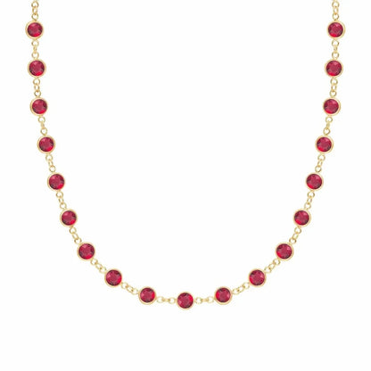 Newport Ruby Necklace in 14k Gold (July)