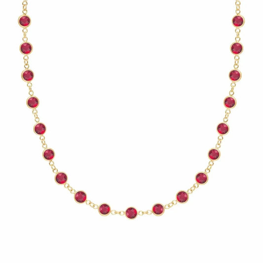 Newport Ruby Necklace in 14k Gold (July)