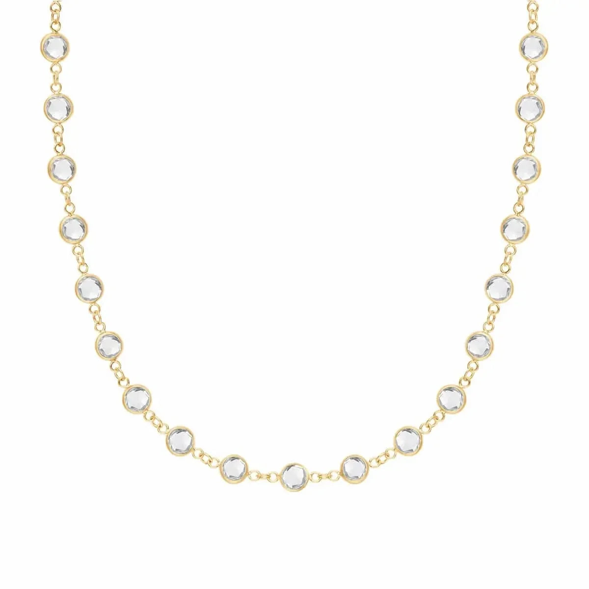 Newport White Topaz Necklace in 14k Gold (April)