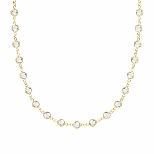 Newport White Topaz Necklace in 14k Gold (April)