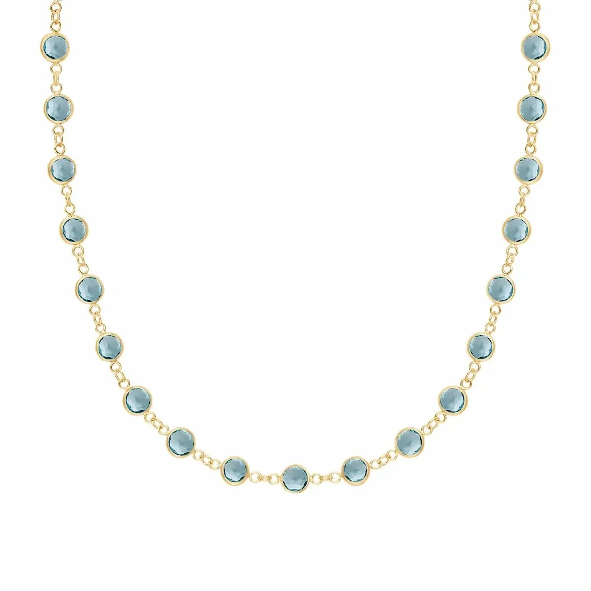 Newport Nantucket Blue Topaz Necklace in 14k Gold (December)