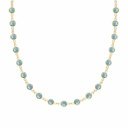 Newport Nantucket Blue Topaz Necklace in 14k Gold (December)