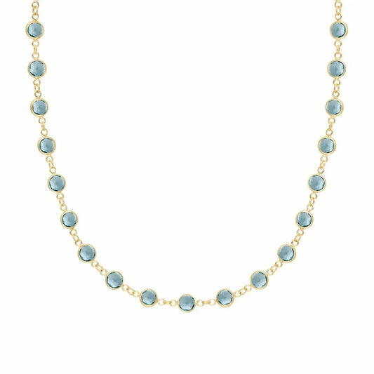 Newport Nantucket Blue Topaz Necklace in 14k Gold (December)