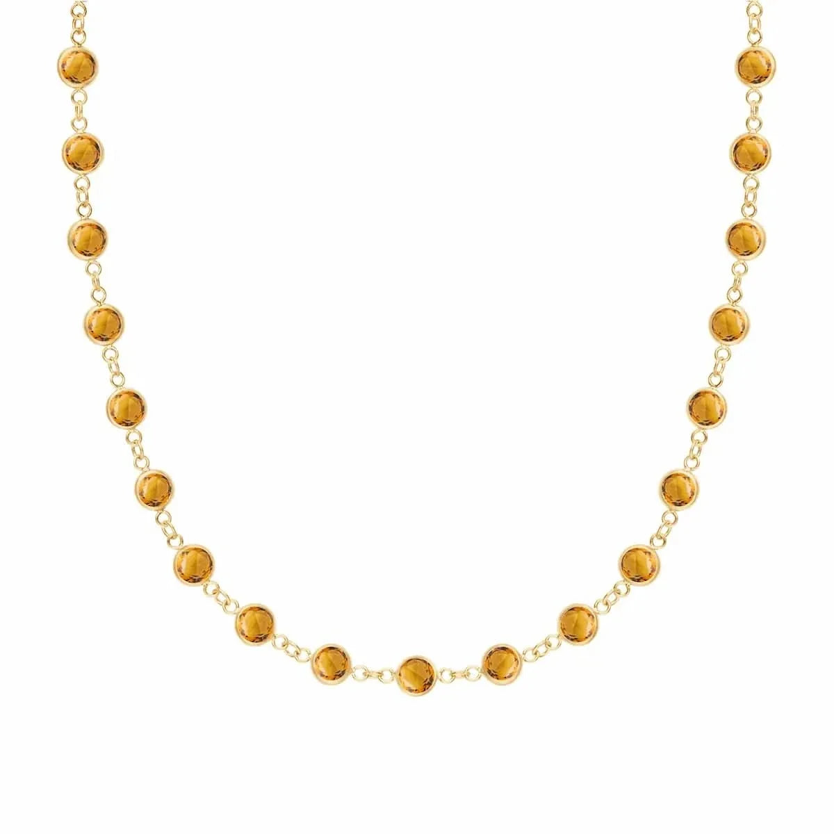Newport Citrine Necklace in 14k Gold (November)