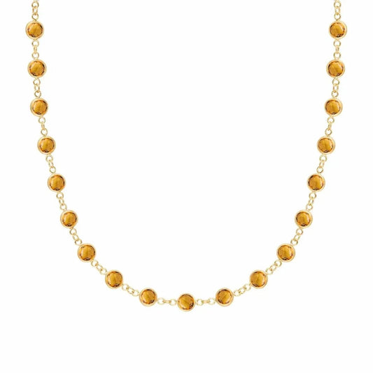 Newport Citrine Necklace in 14k Gold (November)