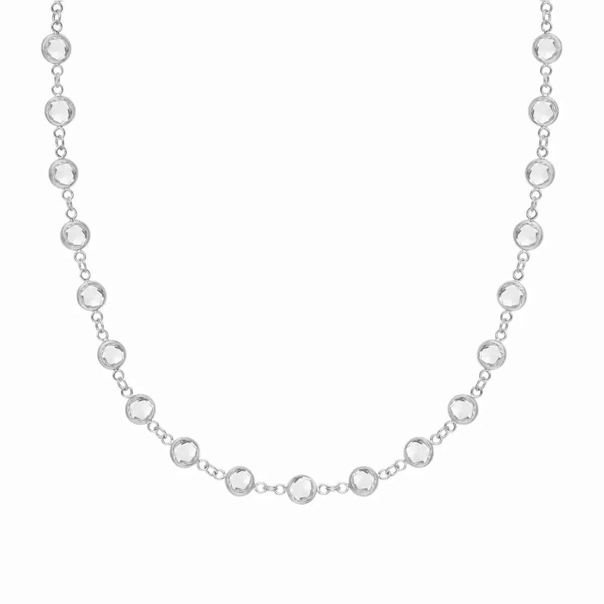 Newport White Topaz Necklace in 14k Gold (April)