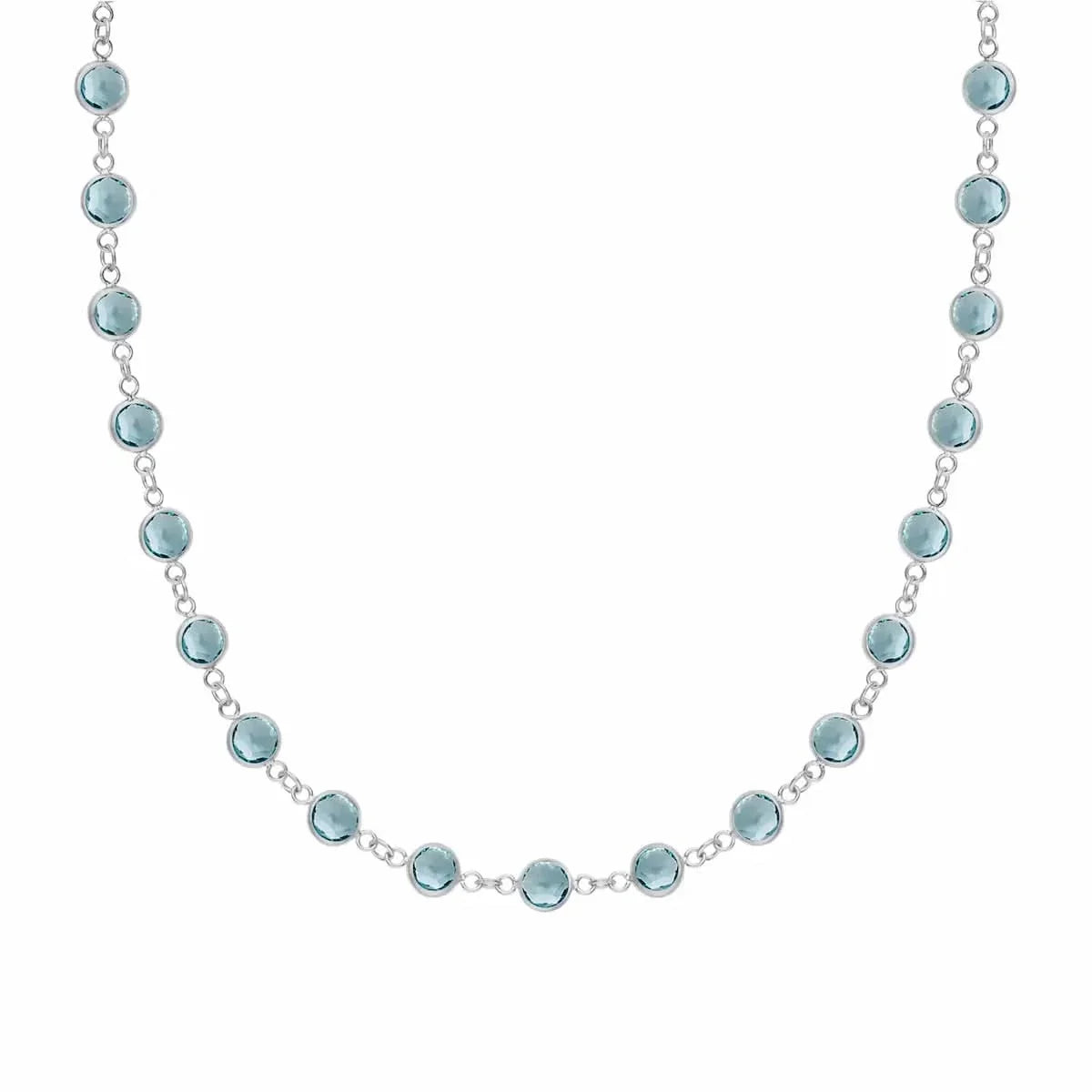 Newport Nantucket Blue Topaz Necklace in 14k Gold (December)