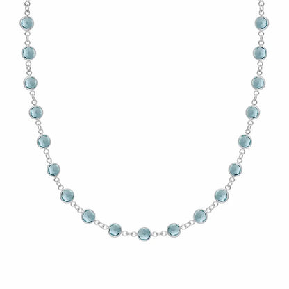 Newport Nantucket Blue Topaz Necklace in 14k Gold (December)