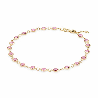 Newport Pink Sapphire Bracelet in 14k Gold (October)